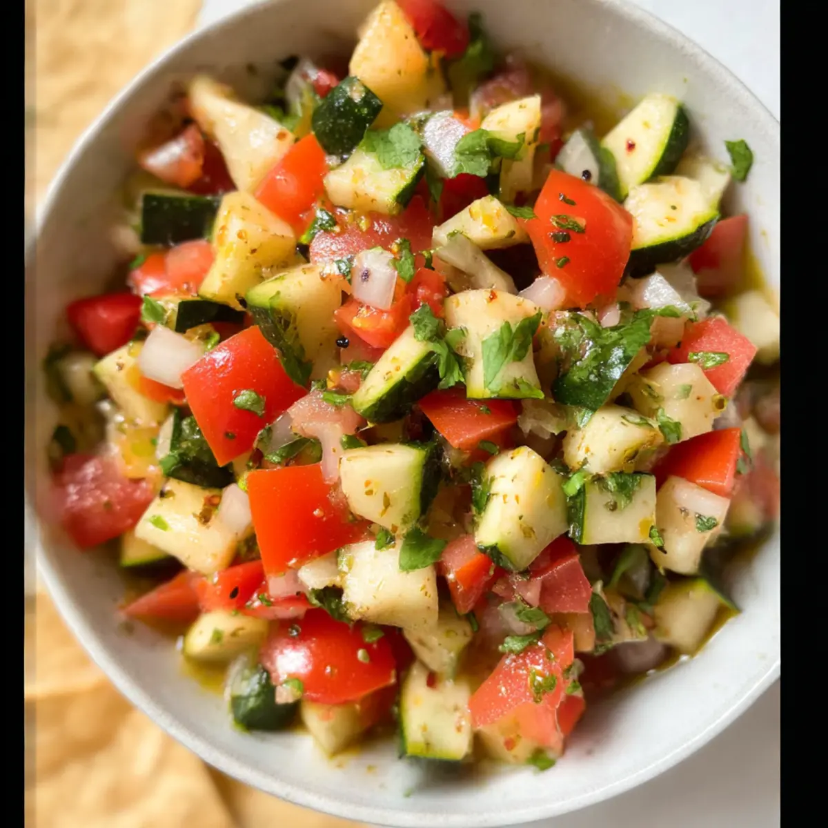 Keine-Koch Schnelle & Einfache Zucchini Salsa Rezept