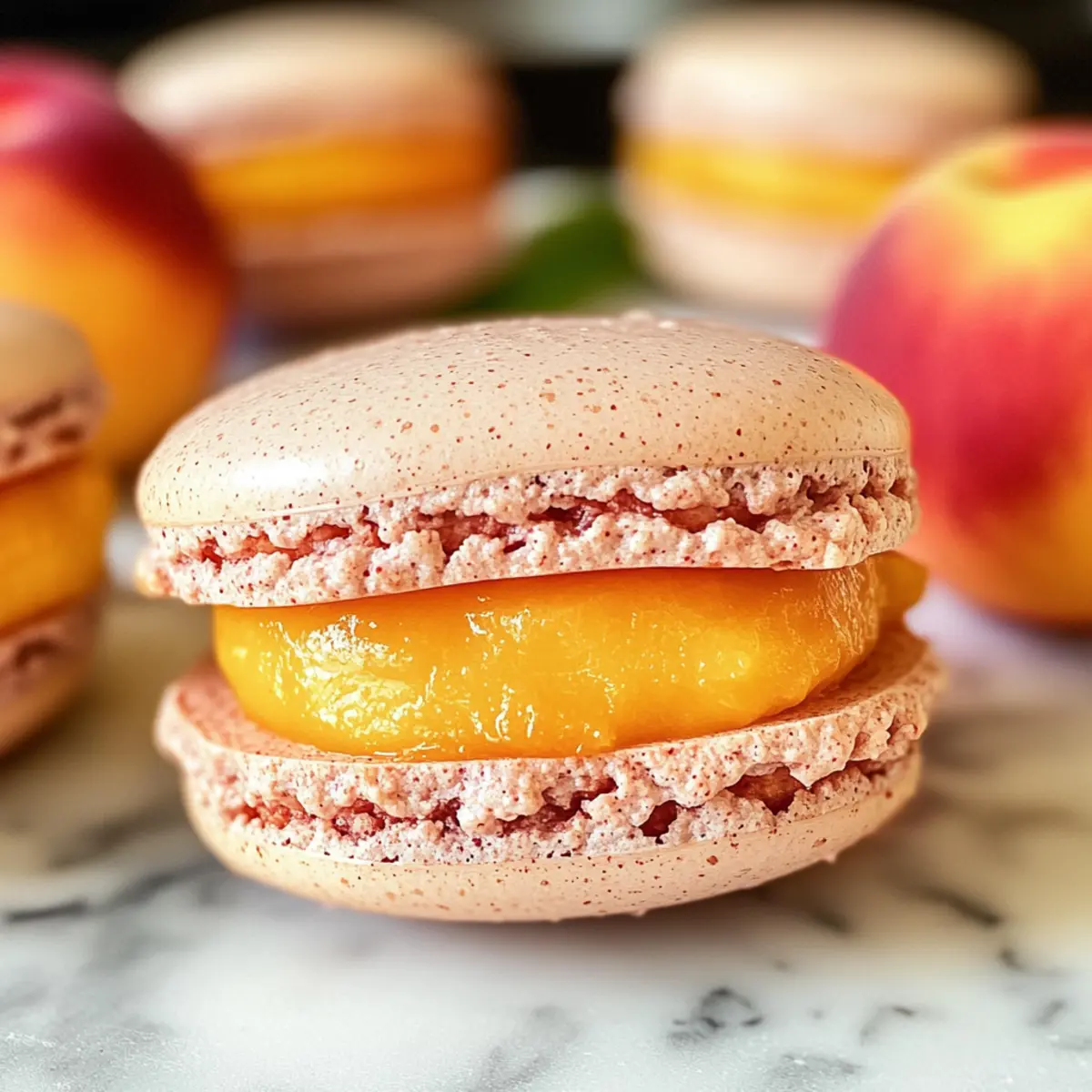 Pfirsich-Macarons mit Zimtfrischkäse-Creme