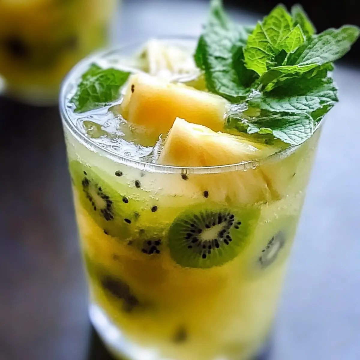 Erfrischender Ananas Kiwi Mojito ohne Zucker