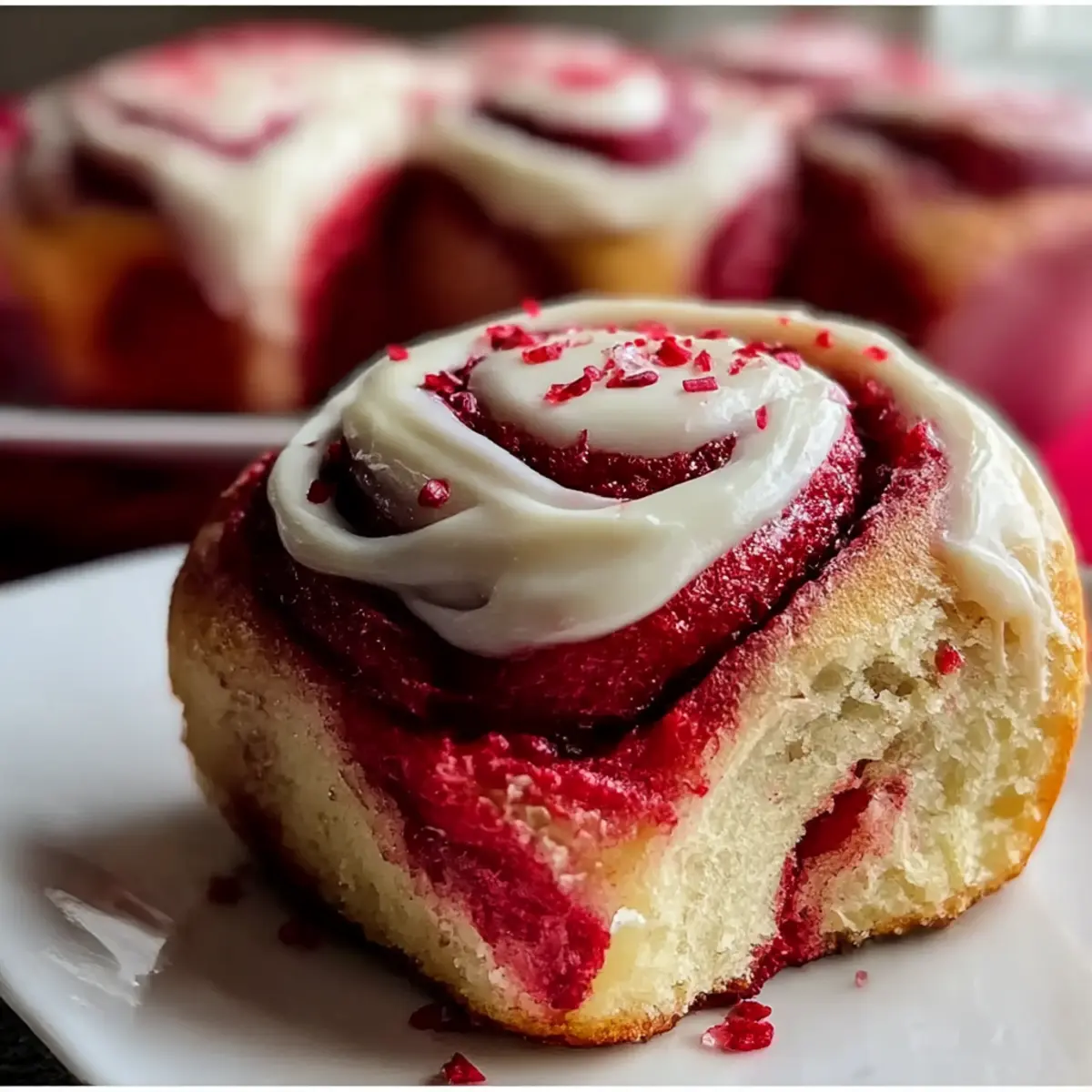Rote Samt Zimtschnecken für den perfekten Valentinstag