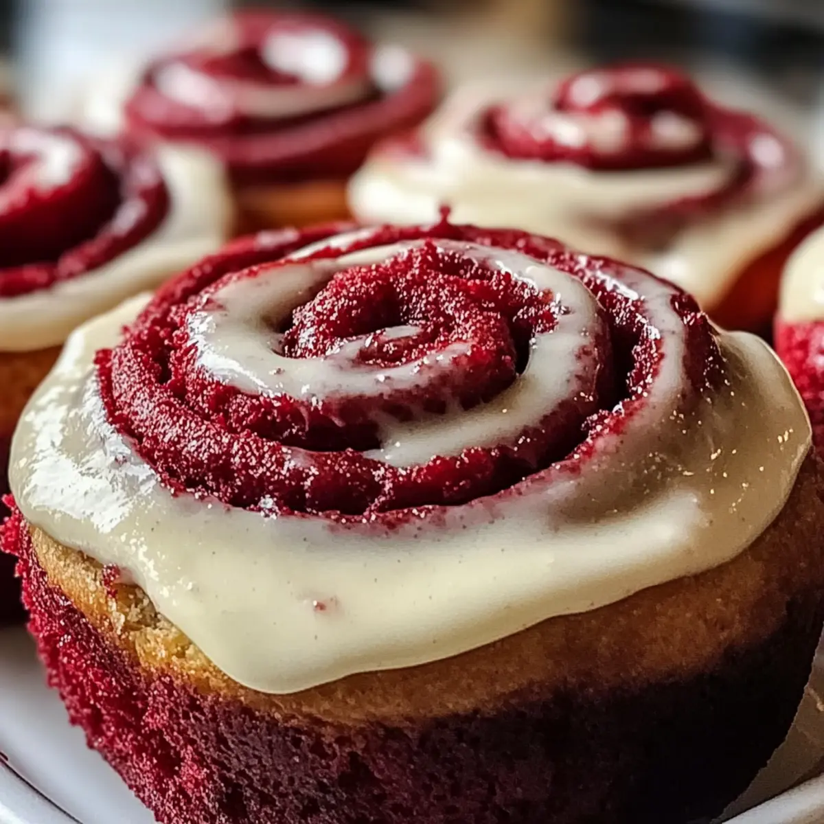 Rote Samt Valentinstag Zimtschnecken einfach gemacht