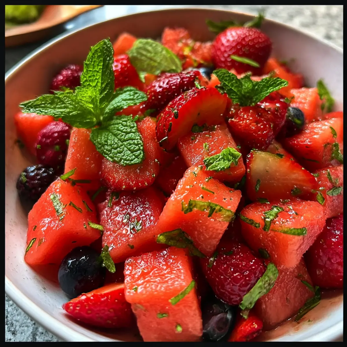 Erfrischender Wassermelonensalat Rezept für heiße Tage
