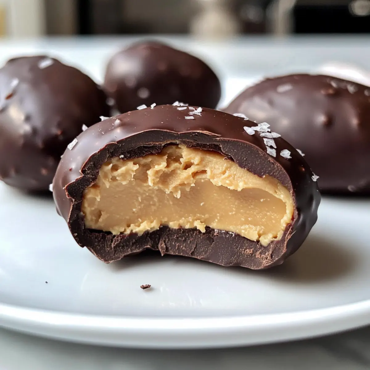 Gesalzene Schokoladenüberzogene Erdnussbutter-Eier