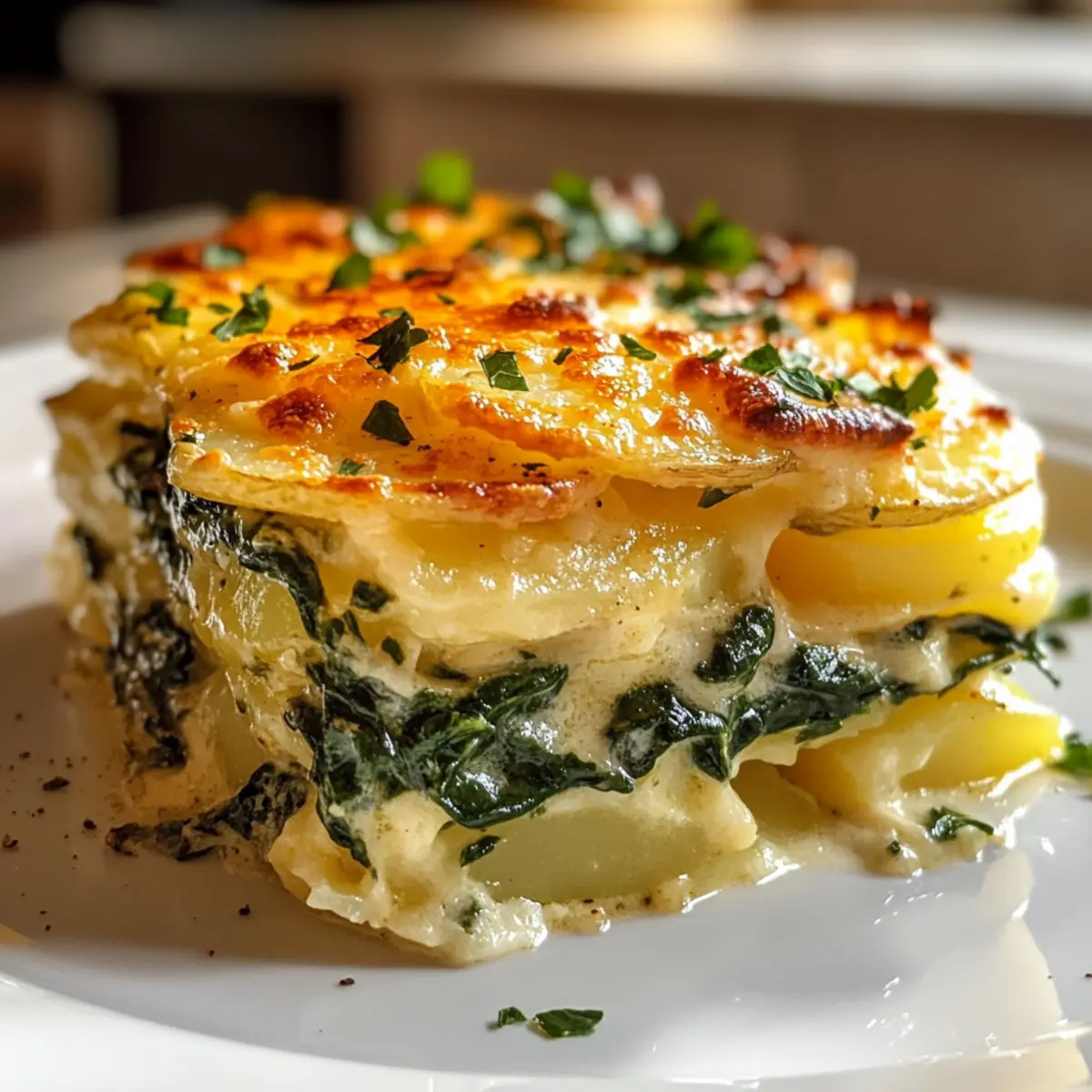 Spinat-Kartoffel-Knoblauch-Auflauf ganz einfach machen