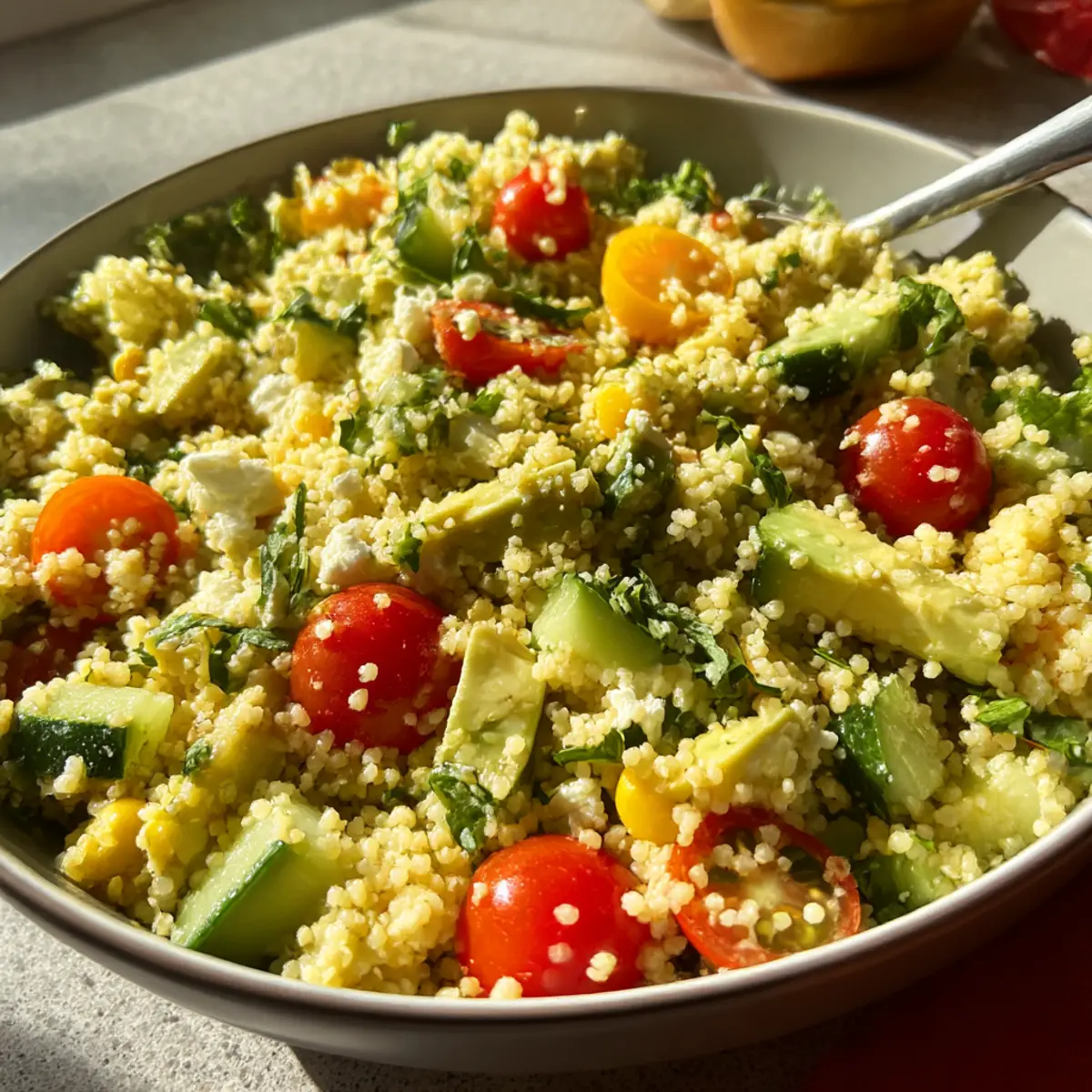 Sommer Couscous Salat mit frischem Gemüse