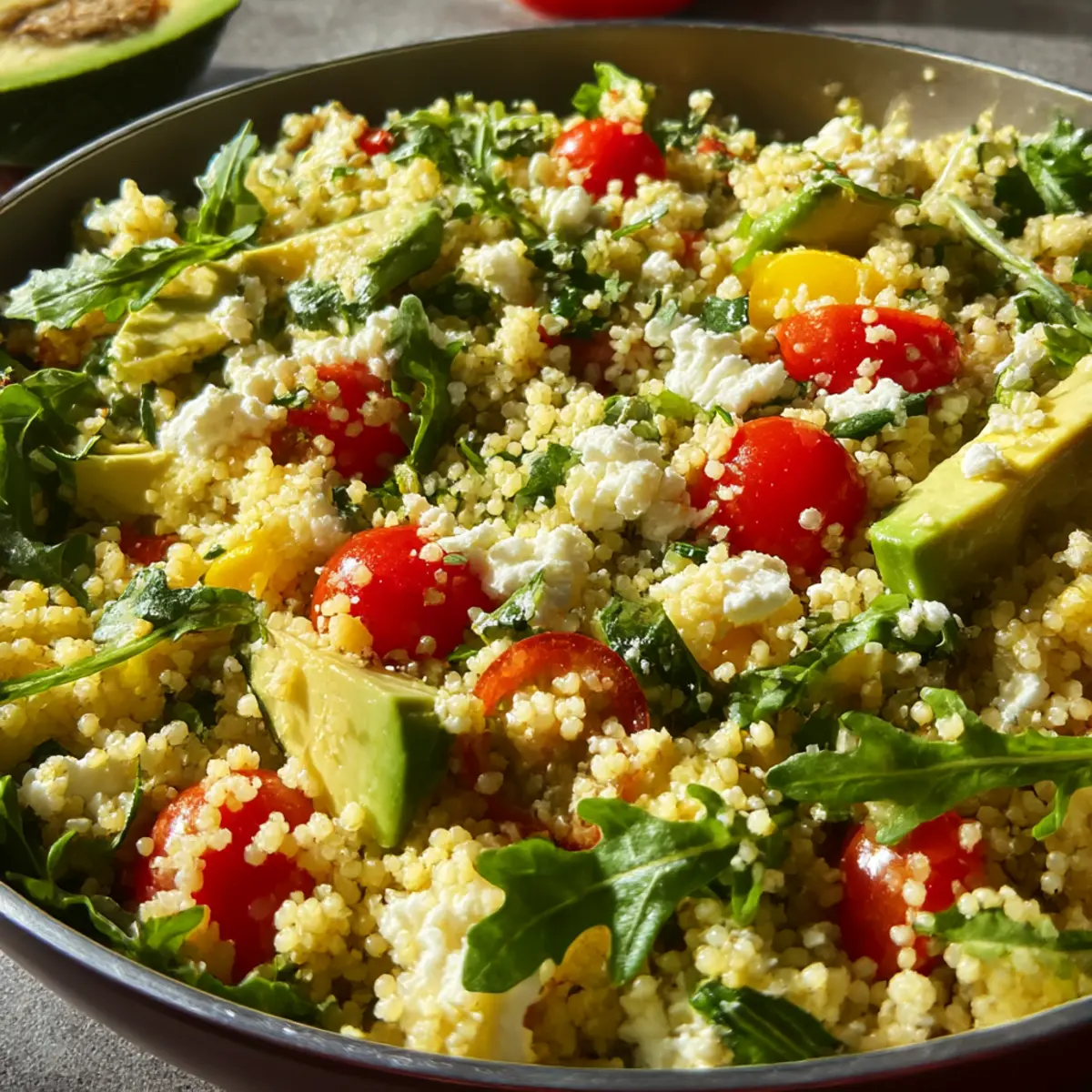 Frischer Sommer-Couscous-Salat mit buntem Gemüse