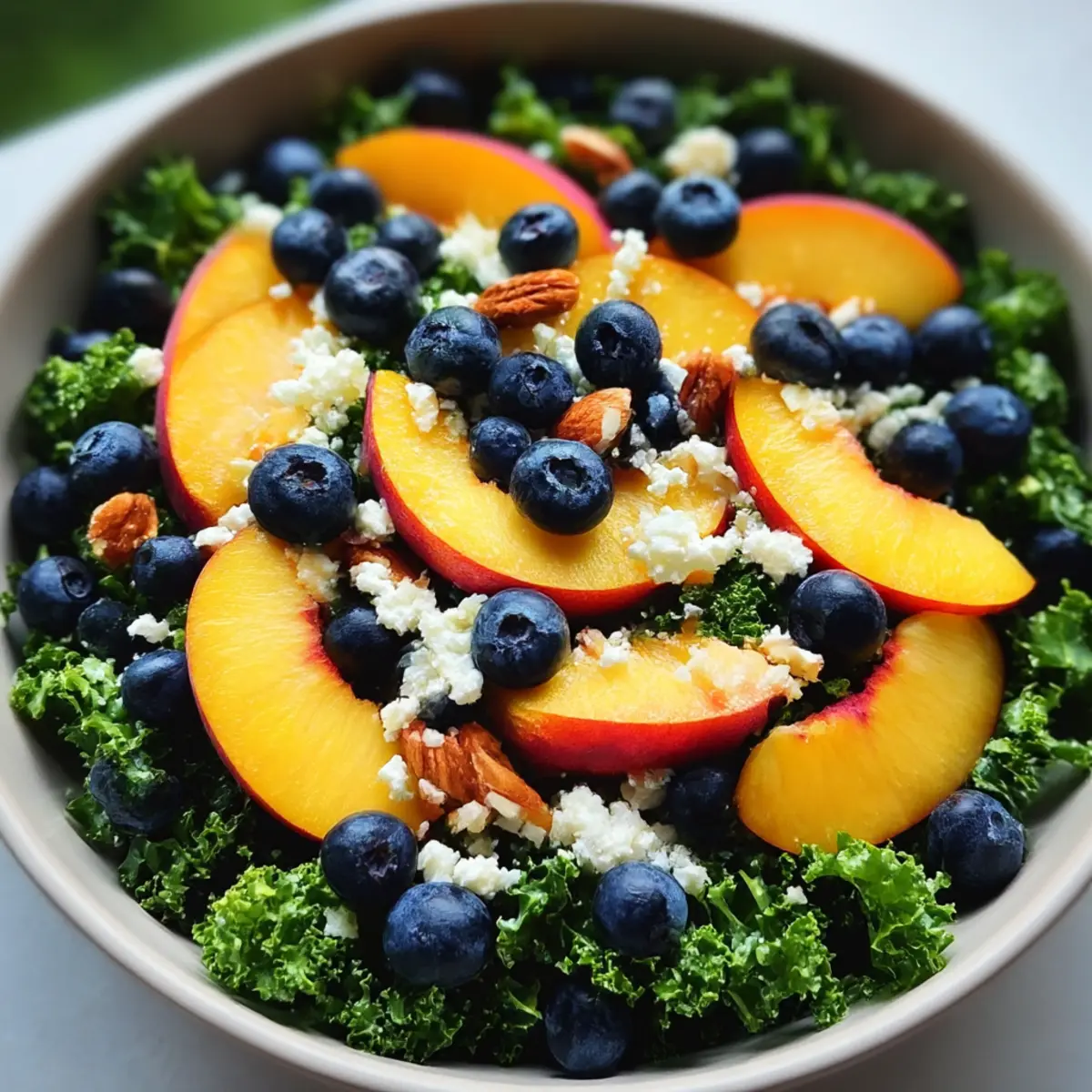 Sommerpfirsich- und Heidelbeer-Kale-Salat erleben