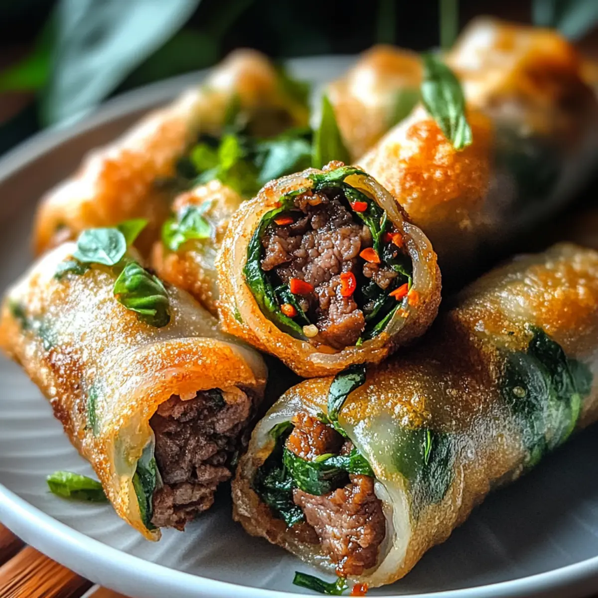 Thai-Basilikum-Rindfleisch-Röllchen in 30 Minuten