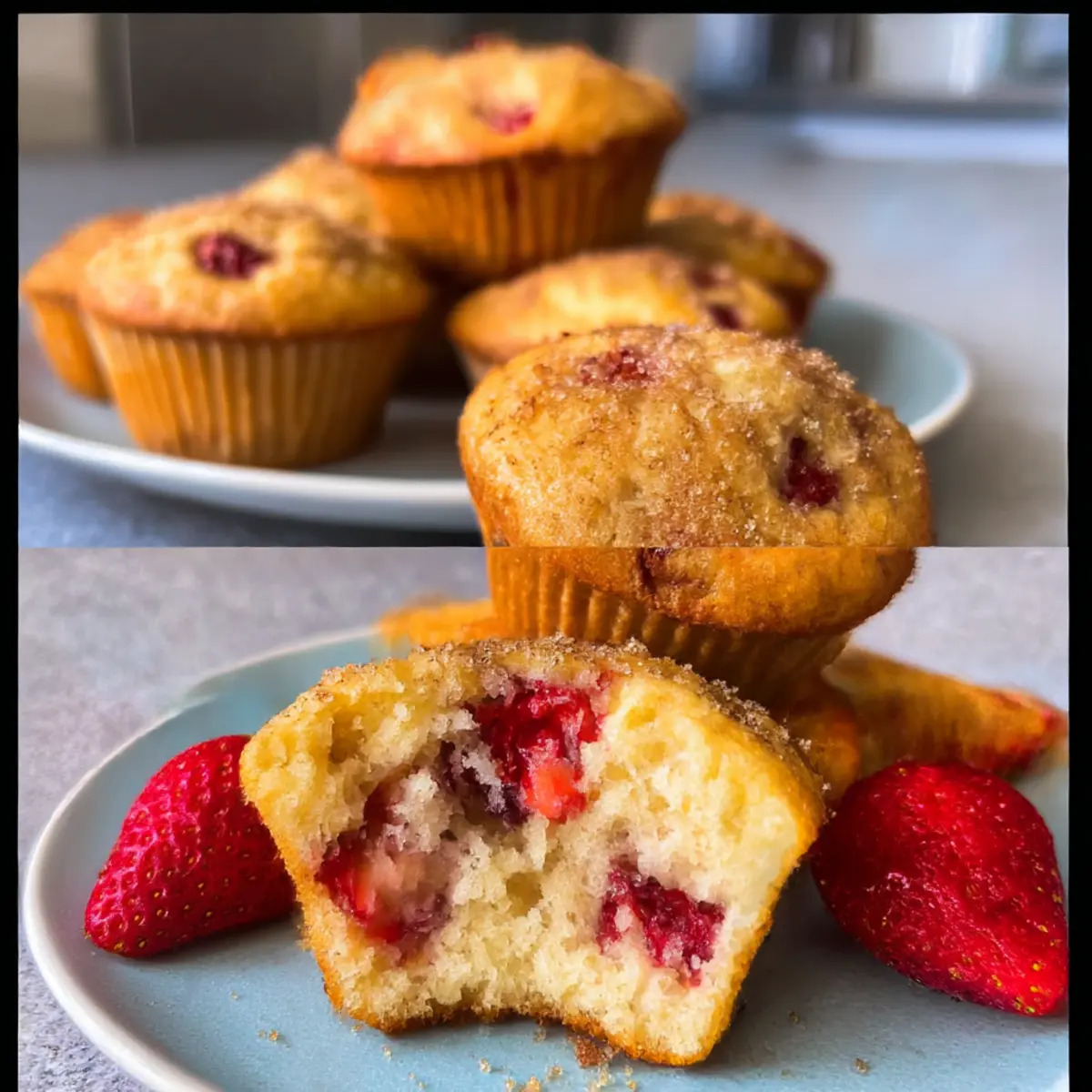 Vegane Erdbeermuffins für dein perfektes Frühstück