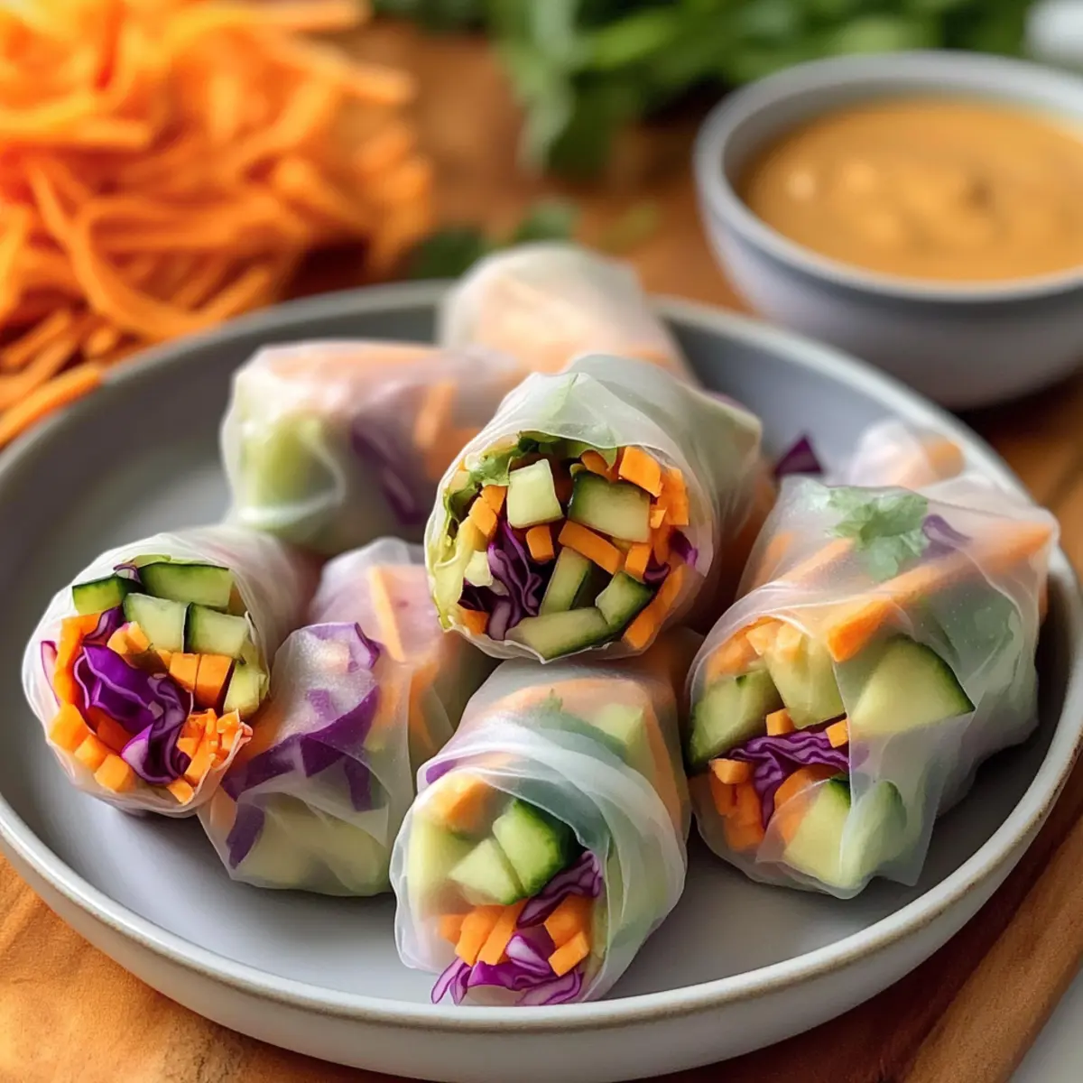 Vegane Sommerrollen mit Erdnuss-Dip in 30 Minuten