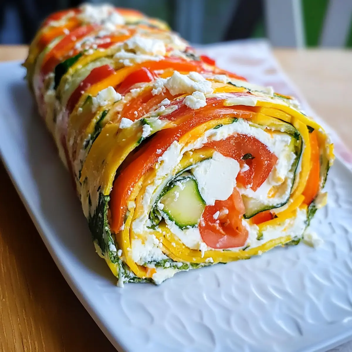 Vegetarische Gemüserolle mit Frischkäse und Feta Rezept