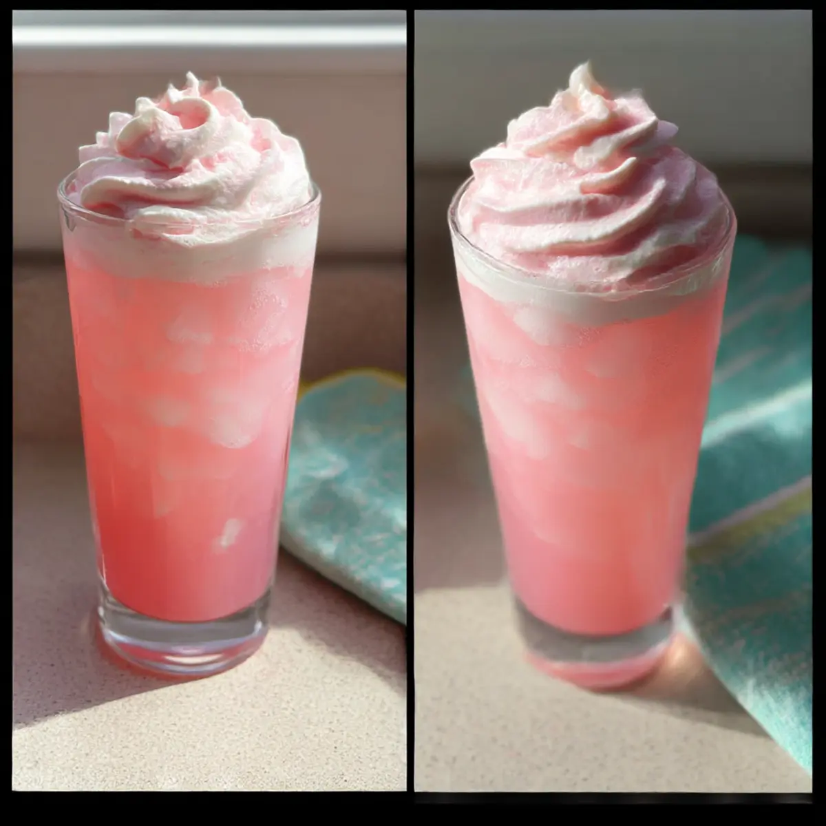 Geschlagene rosa Limonade für erfrischende Sommertage