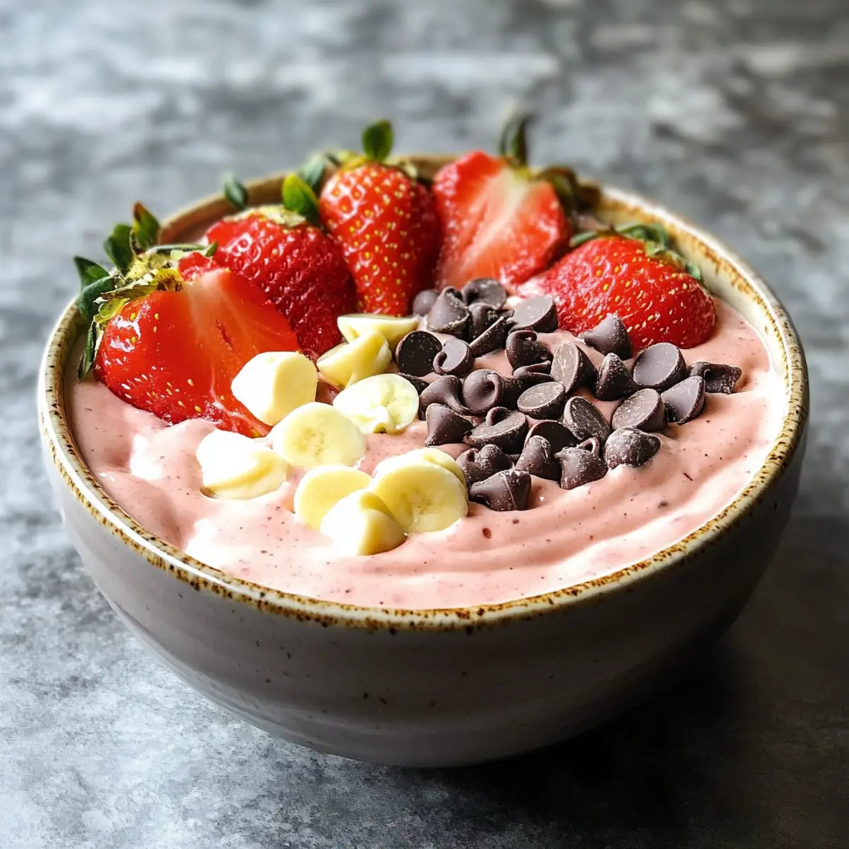 Weiße Schokolade Erdbeer Smoothie Schüssel Rezept