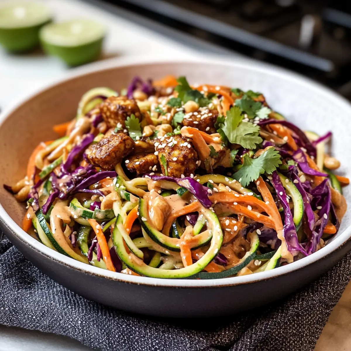 Zucchini-Nudelsalat mit Erdnusssauce Genuss pur!